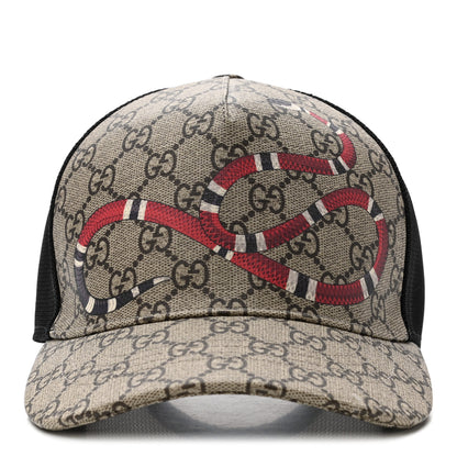 Gucci GG Supreme Monogram Kingsnake Baseball Hat M Beige Multicolor 3 of 9