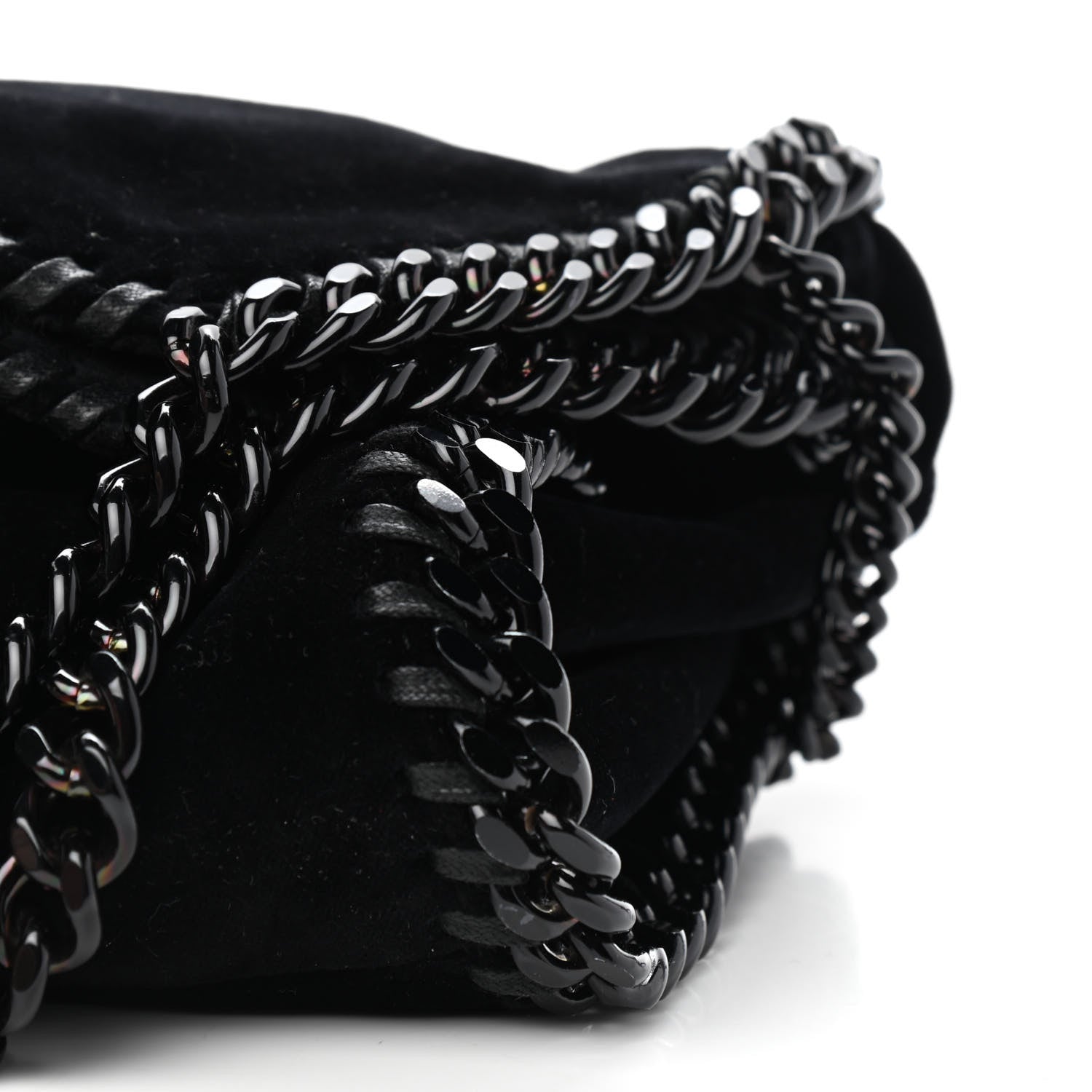 Stella McCartney Velvet Mini Falabella Fold Over Tote Black 9 of 9
