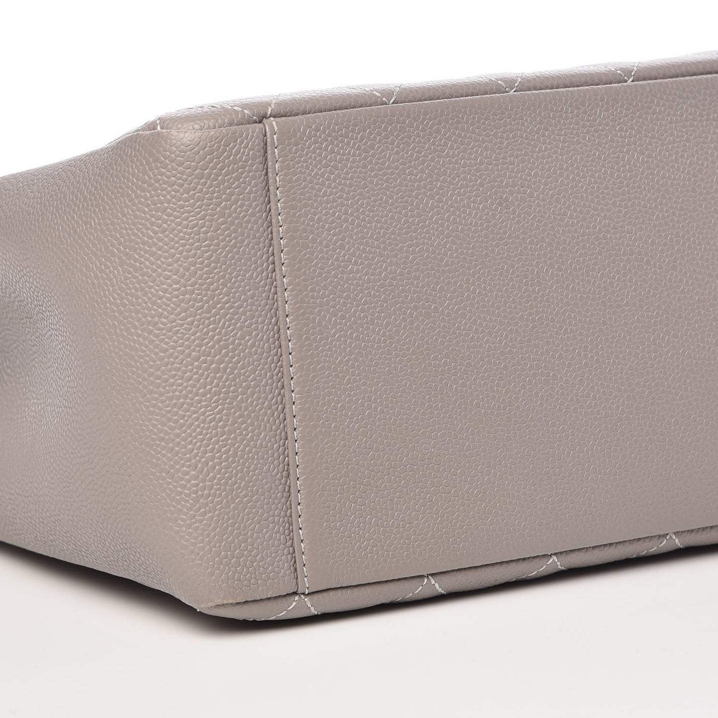 Caviar Quilted Grand Shopping Tote GST Light Grey