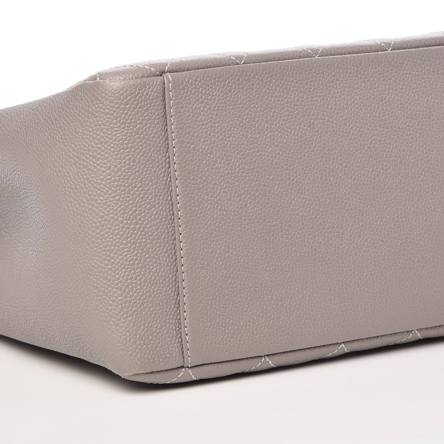 Chanel Caviar Quilted Grand Shopping Tote GST Light Grey 10 of 13