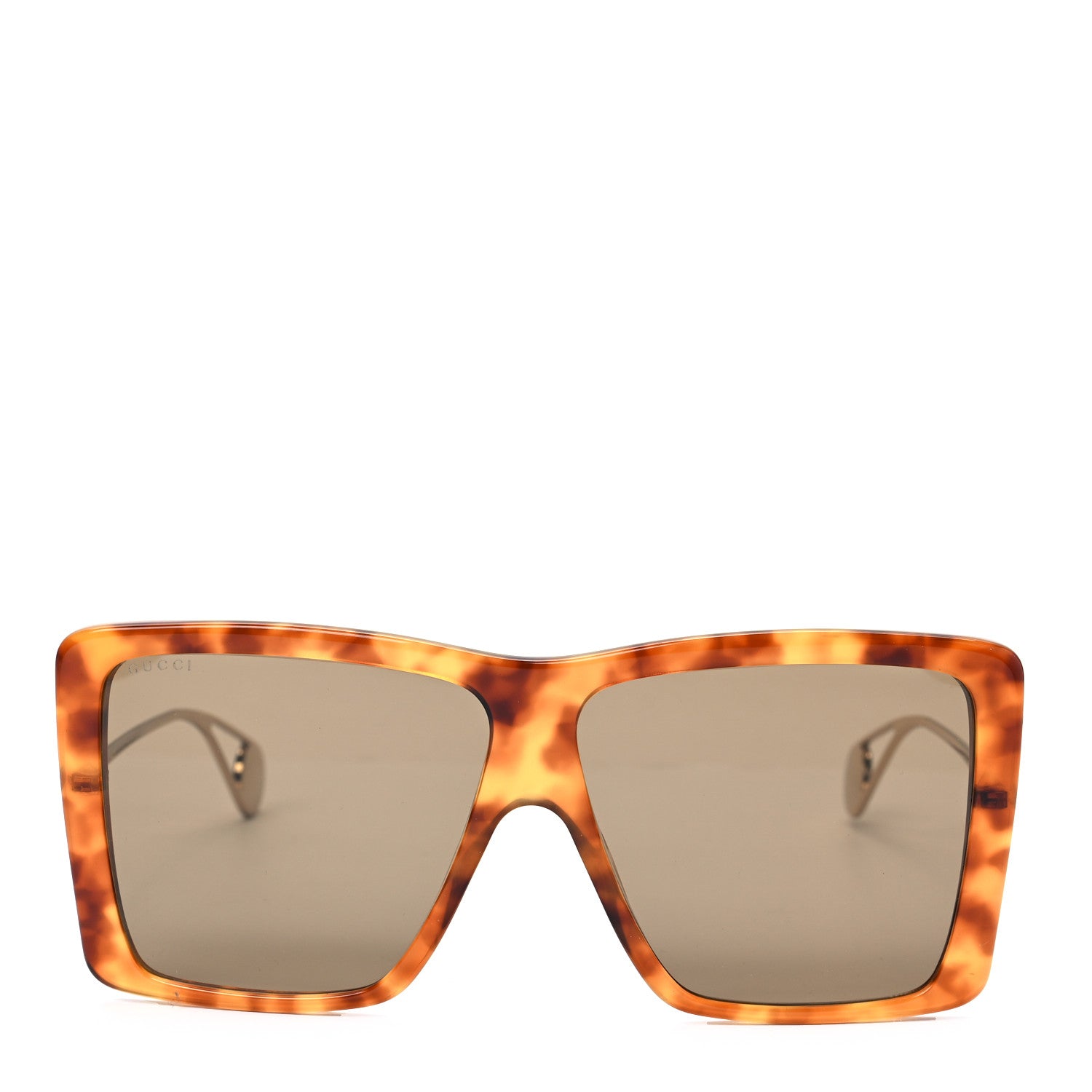 Gucci Acetate Oversize Square Frame GG0434S Sunglasses Havana Yellow 2 of 7