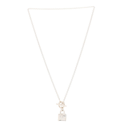 Hermes Sterling Silver Birkin Amulette Pendant Necklace 3 of 6