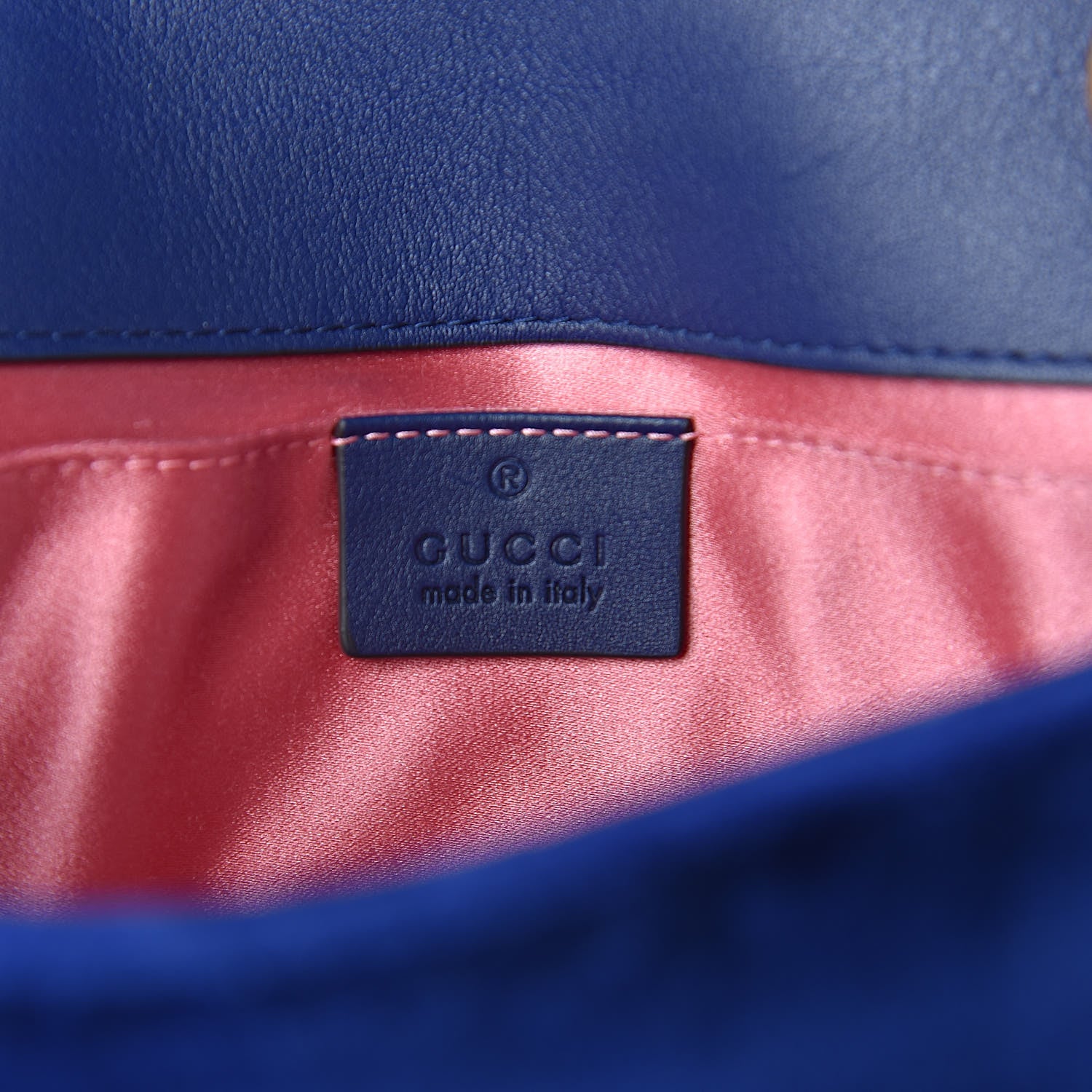 Gucci Velvet Matelasse Mini GG Marmont Shoulder Bag Cobalt Blue 6 of 9