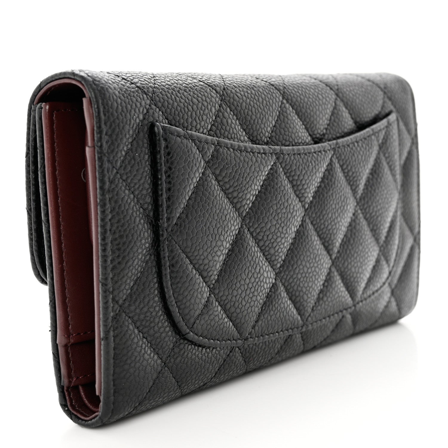 Chanel Caviar Quilted Large Gusset Flap Wallet Black 3 of 10