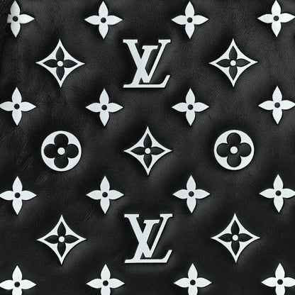 Louis Vuitton Lambskin Embossed Monogram Coussin PM Black White 9 of 11