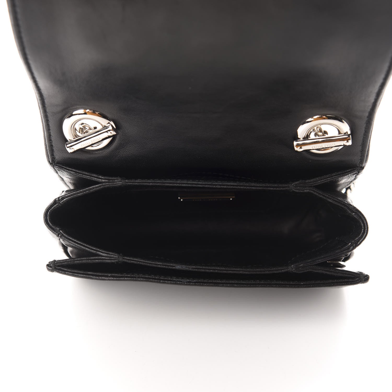 Miu Miu Nappa Grommet Club Shoulder Bag Black 5 of 12