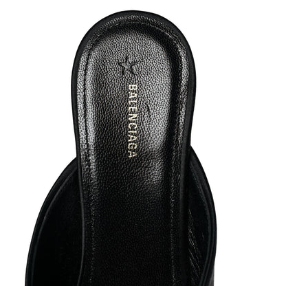 Balenciaga Satin Pointed Toe Knife 40mm Mules 37 Black 7 of 8
