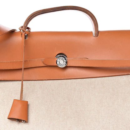 Hermes Toile Vache Calfskin Herbag Cabin Natural 9 of 20