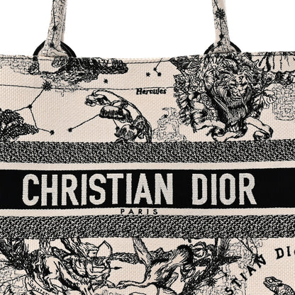 Christian Dior Canvas Zodiac Toile De Jouy Embroidered Medium Book Tote Latte 8 of 10