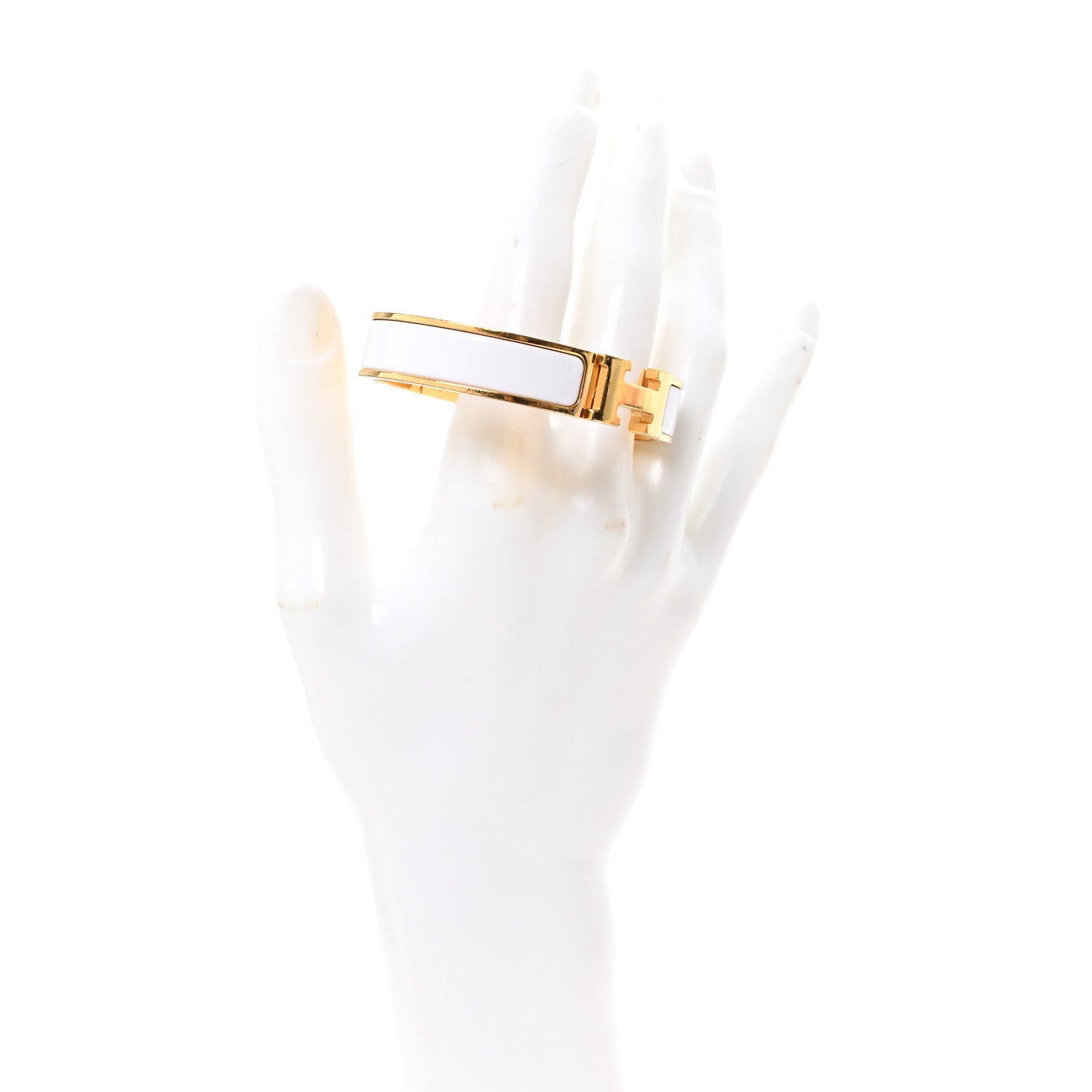 Hermes Enamel Narrow Clic Clac H Bracelet PM White 2 of 4
