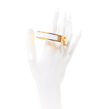Hermes Enamel Narrow Clic Clac H Bracelet PM White 2 of 4
