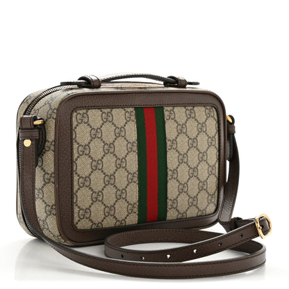 Gucci GG Supreme Monogram Web Small Ophidia Top Handle Shoulder Bag Brown 3 of 13