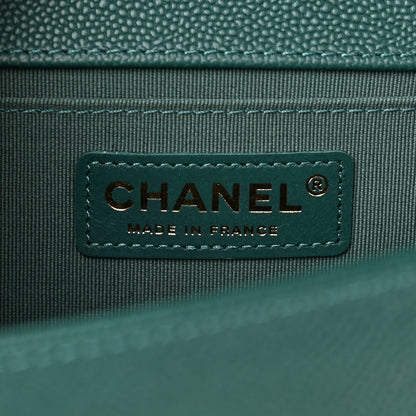 Chanel Caviar Quilted Medium Boy Flap Dark Green 6 of 9