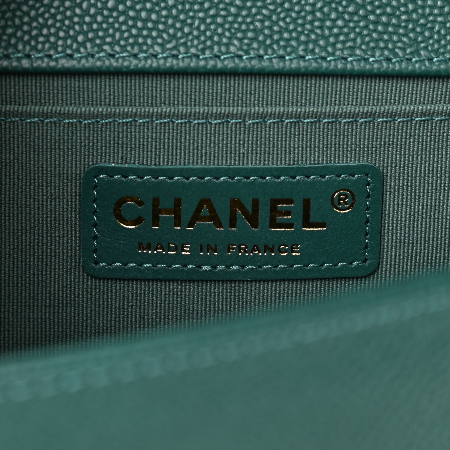 Chanel Caviar Quilted Medium Boy Flap Dark Green 6 of 9