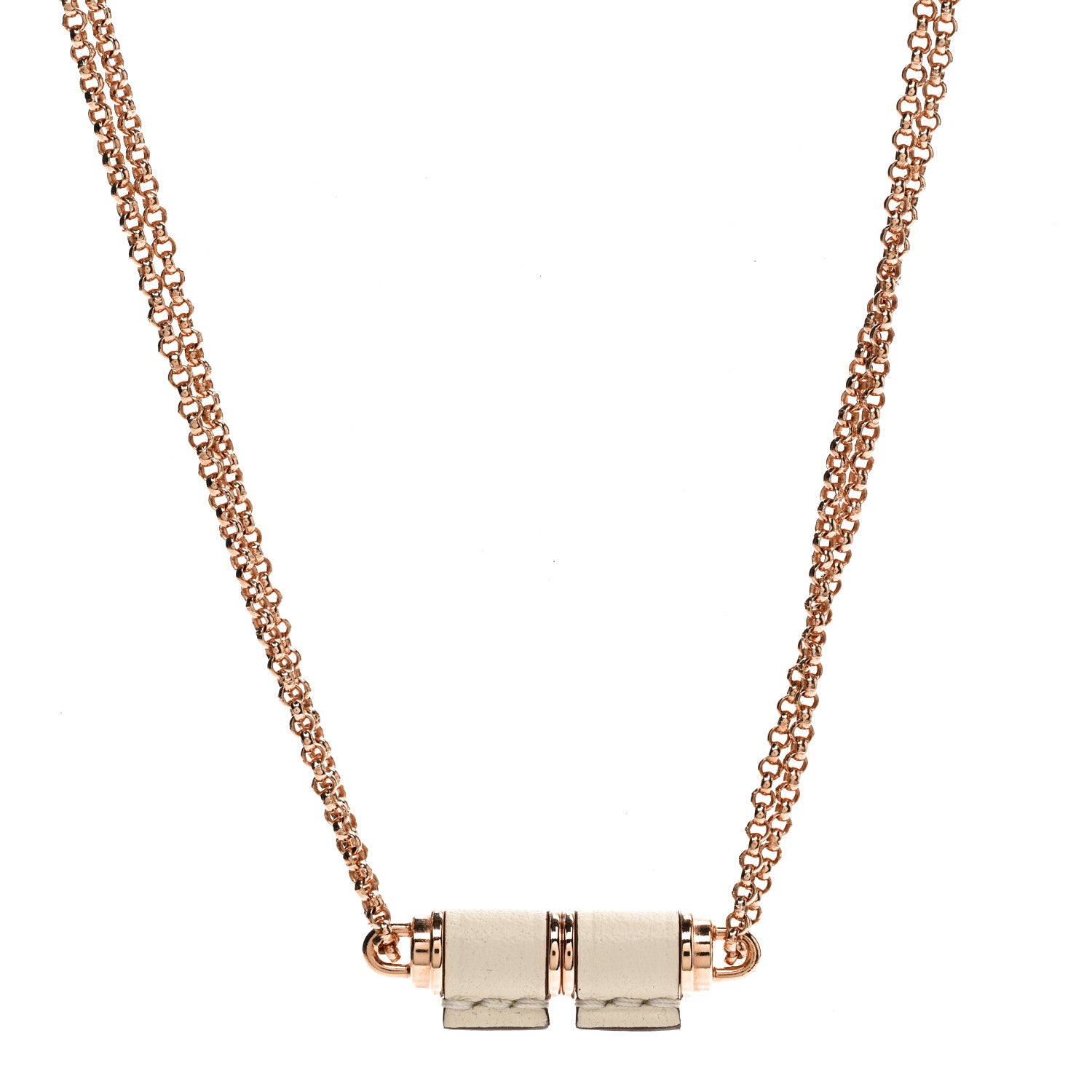 Hermes Swift Rose Gold Charniere Pendant Necklace Nata 1 of 6