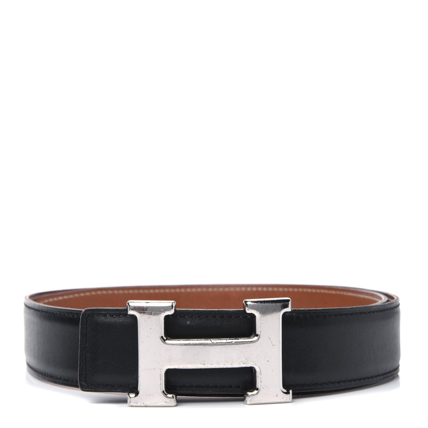 Hermes Box Courchevel 32mm H Belt 75 Black Gold 1 of 5
