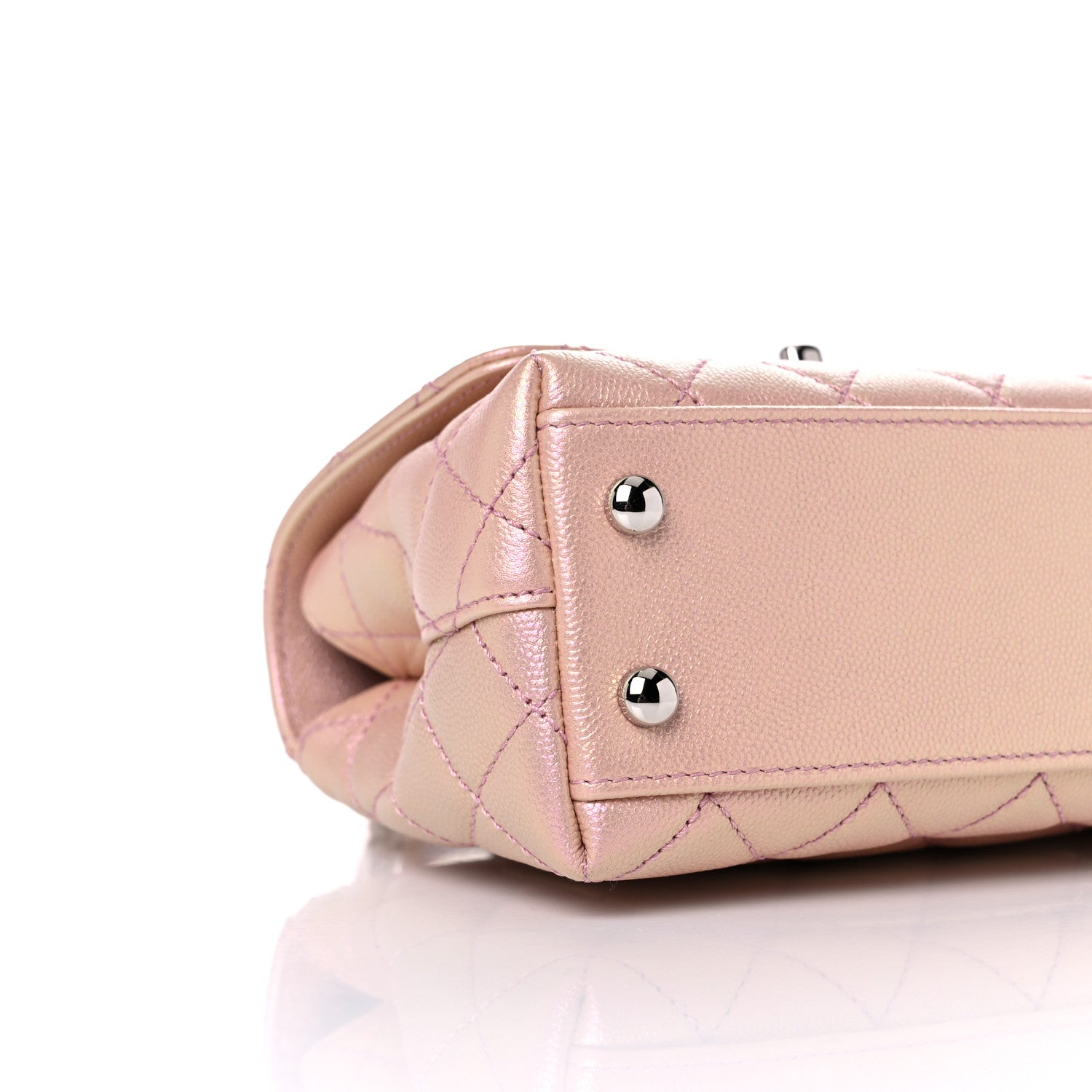 Chanel Iridescent Caviar Quilted Extra Mini Coco Handle Flap Light Pink 8 of 10
