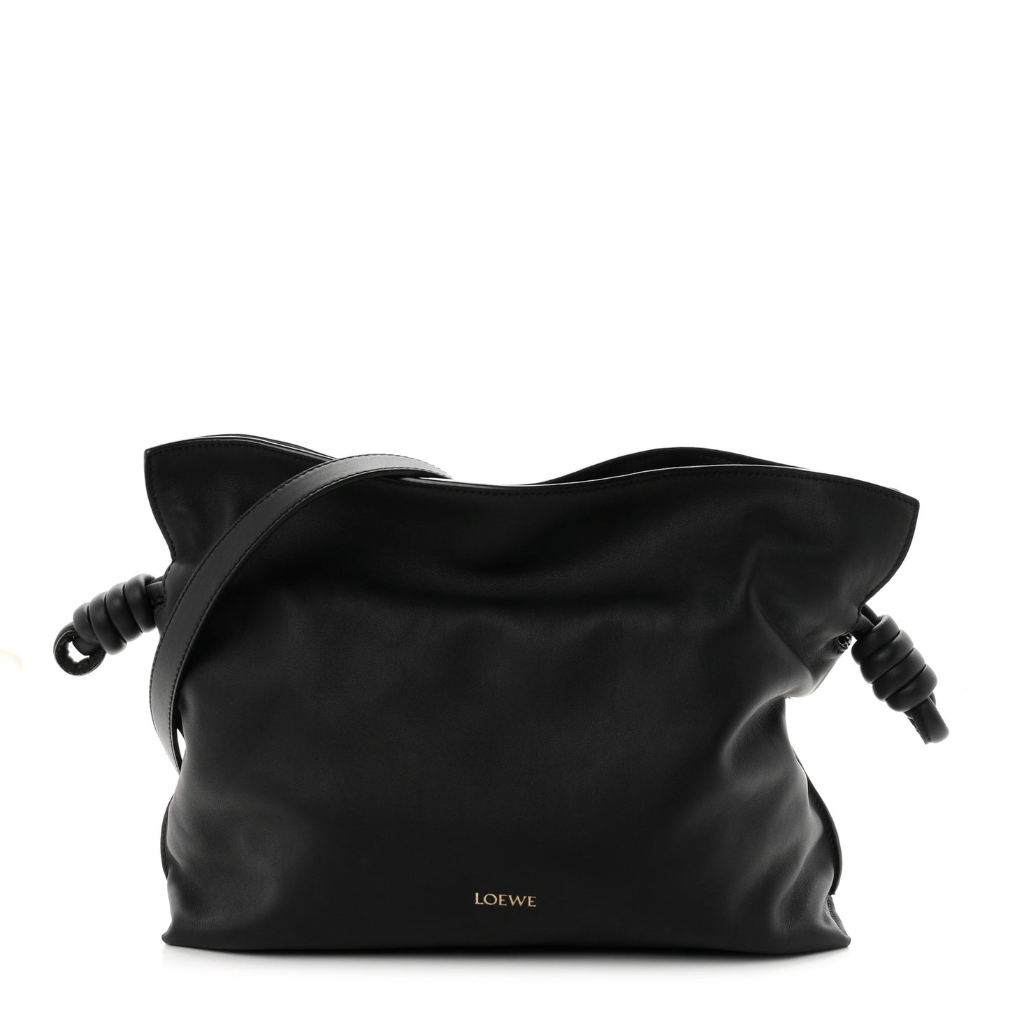 Nappa Calfskin Medium Flamenco Knot Bag Black