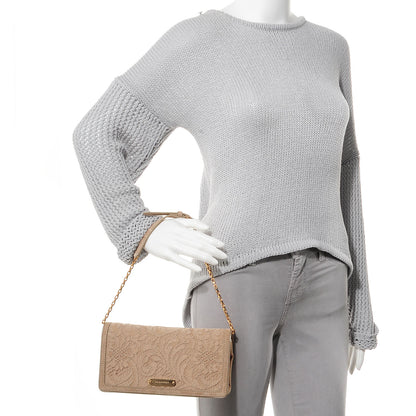 Burberry Suede and Lace Clutch Nude 2 of 8
