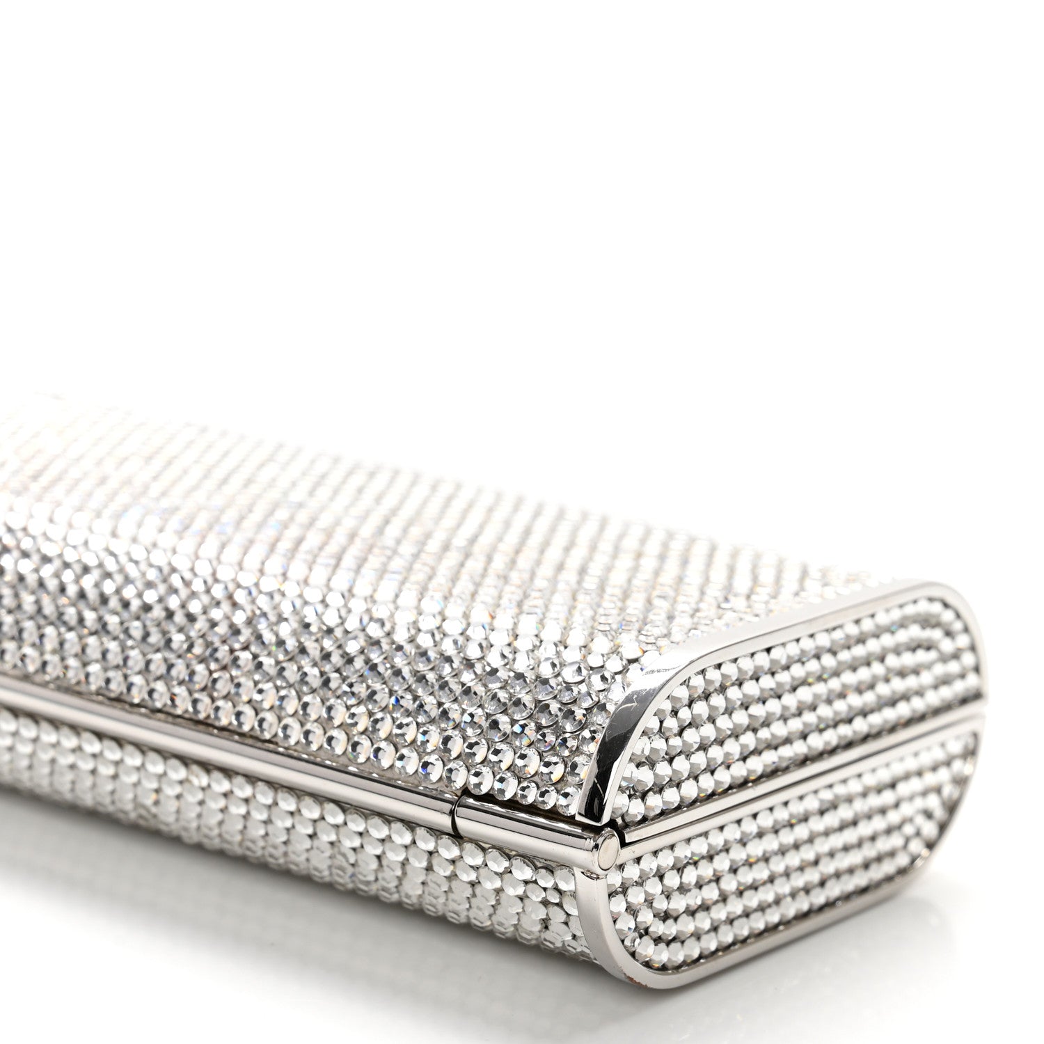 Judith Leiber Swarovski Crystal Minaudiere Clutch Silver 9 of 12