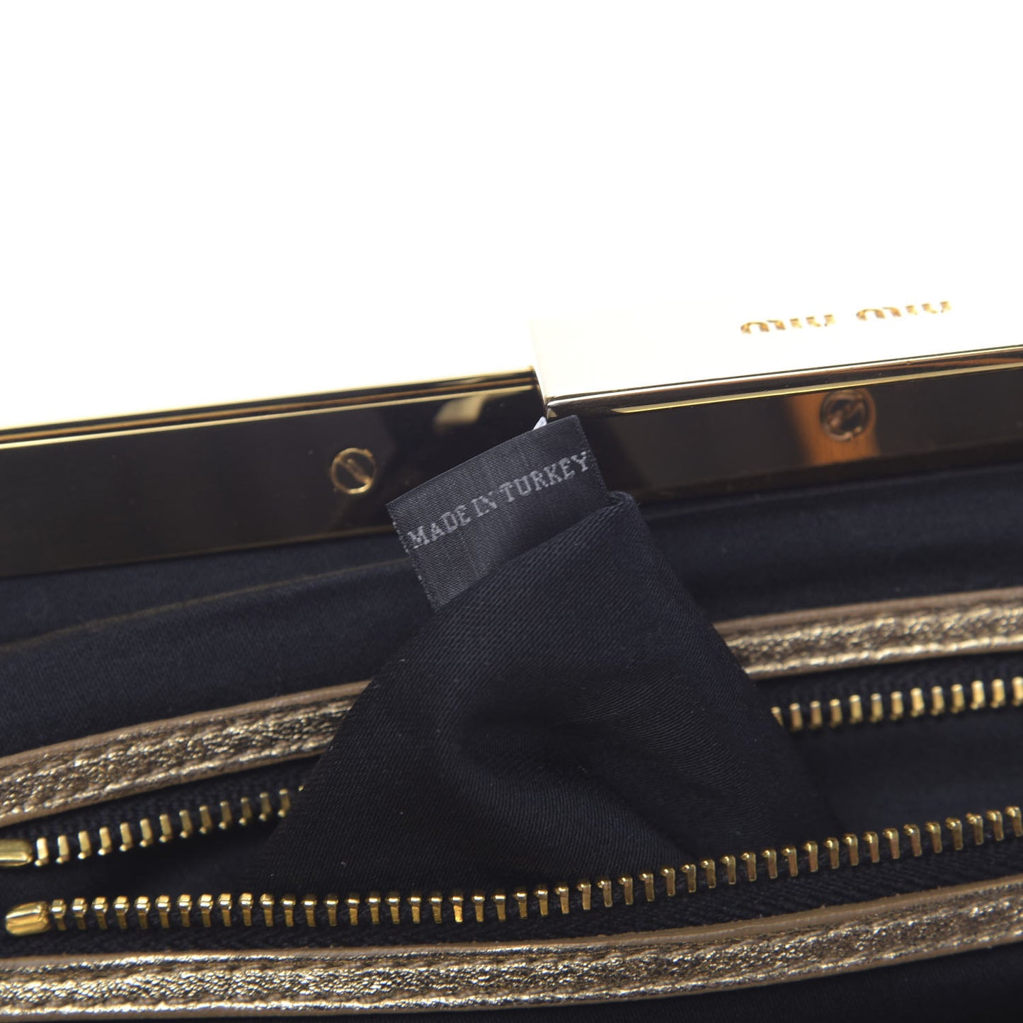 Metallic Nappa Matelasse Clutch Gold