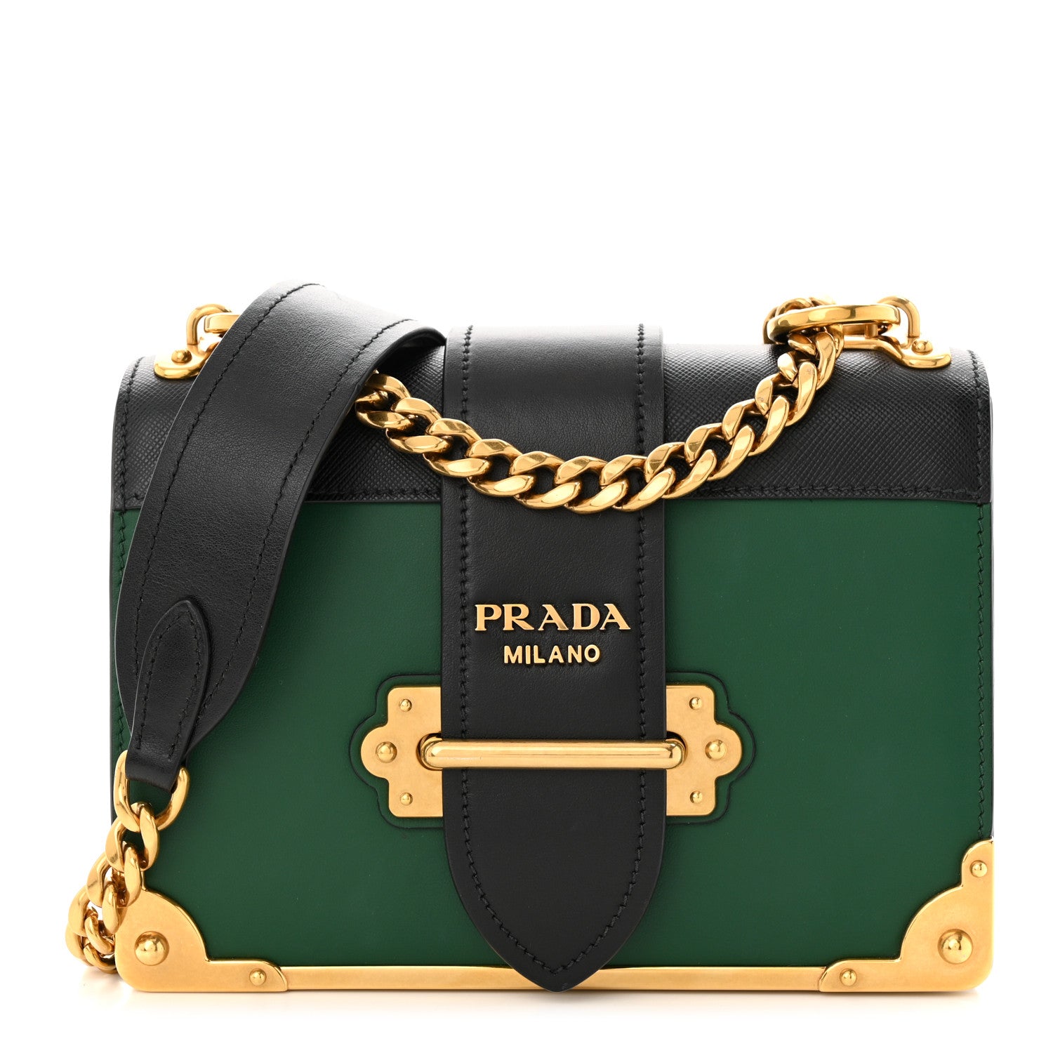 Prada City Calf Saffiano Cahier Bag Biliardo Black 1 of 9
