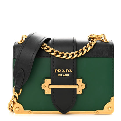 Prada City Calf Saffiano Cahier Bag Biliardo Black 1 of 9