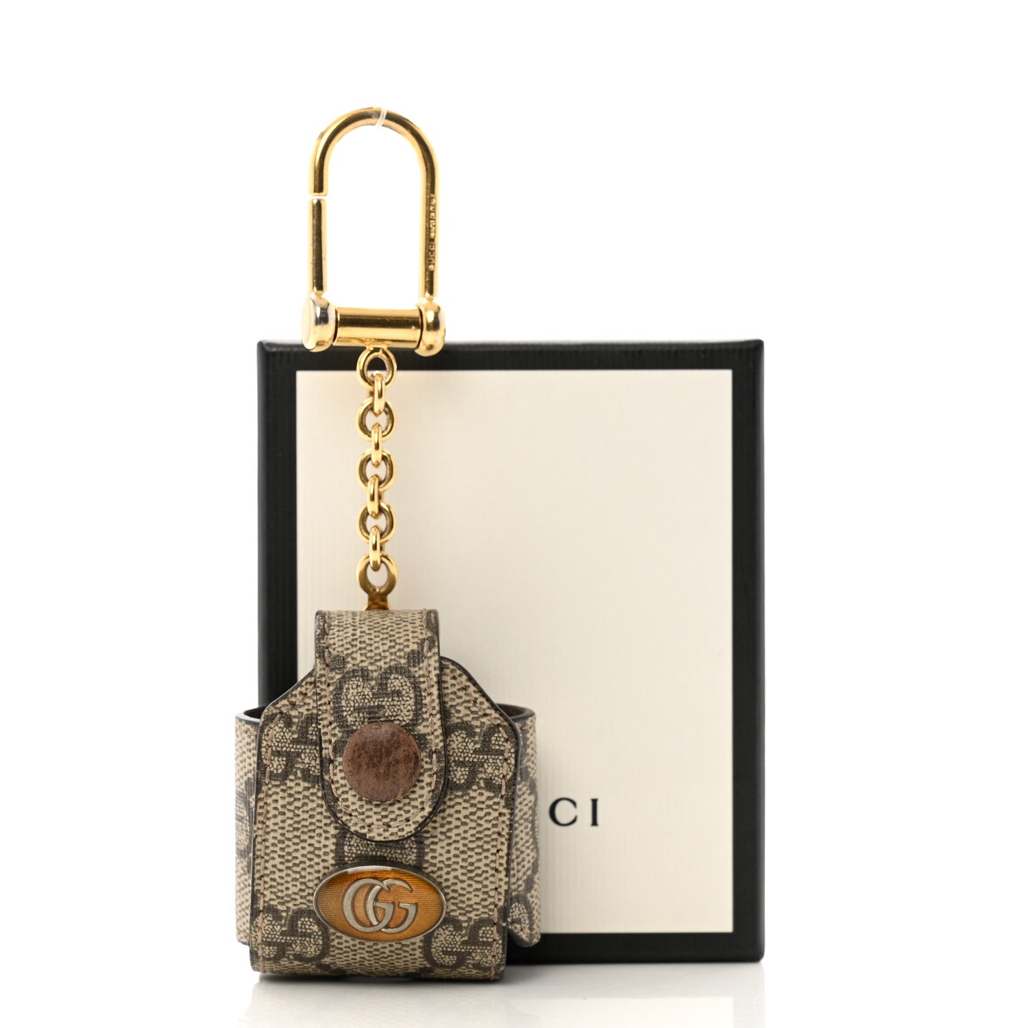 Gucci GG Supreme Monogram Ophidia AirPods Case Beige Ebony New Acero 6 of 6