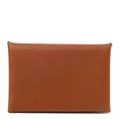 Hermes Evercolor Verso Calvi Card Case Gold Rose Azalee 1 of 7