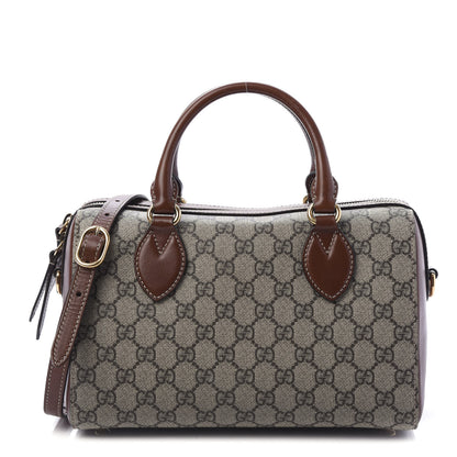 Gucci GG Supreme Monogram Cuoio Toscano Small Boston Beige Ebony Cuir 1 of 12