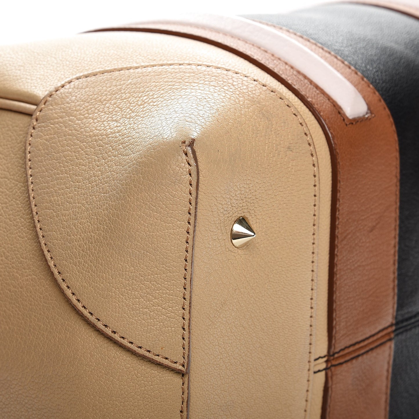 Goatskin Colorblock Medium Lucrezia Beige Black