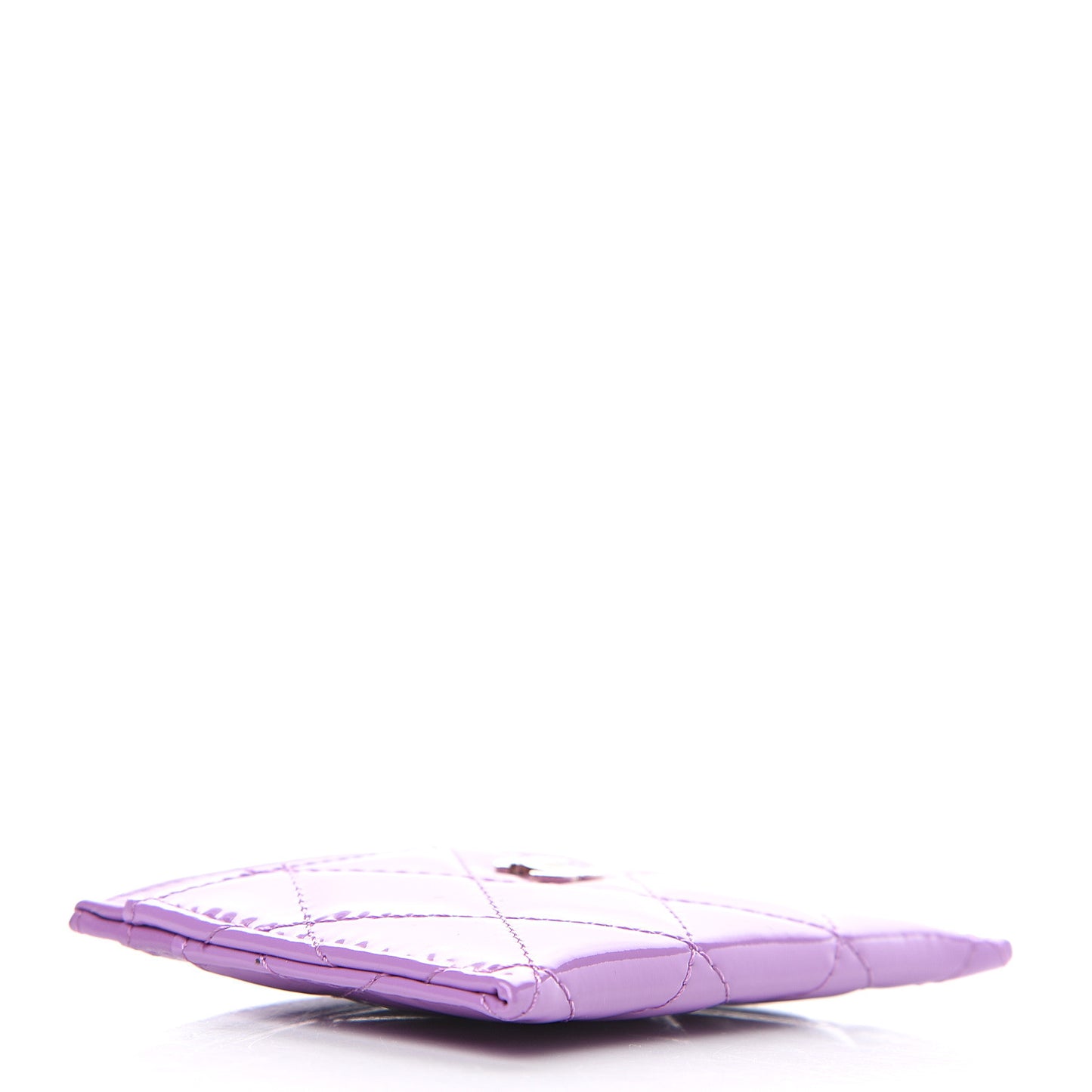 Patent Quilted Card Holder Purple