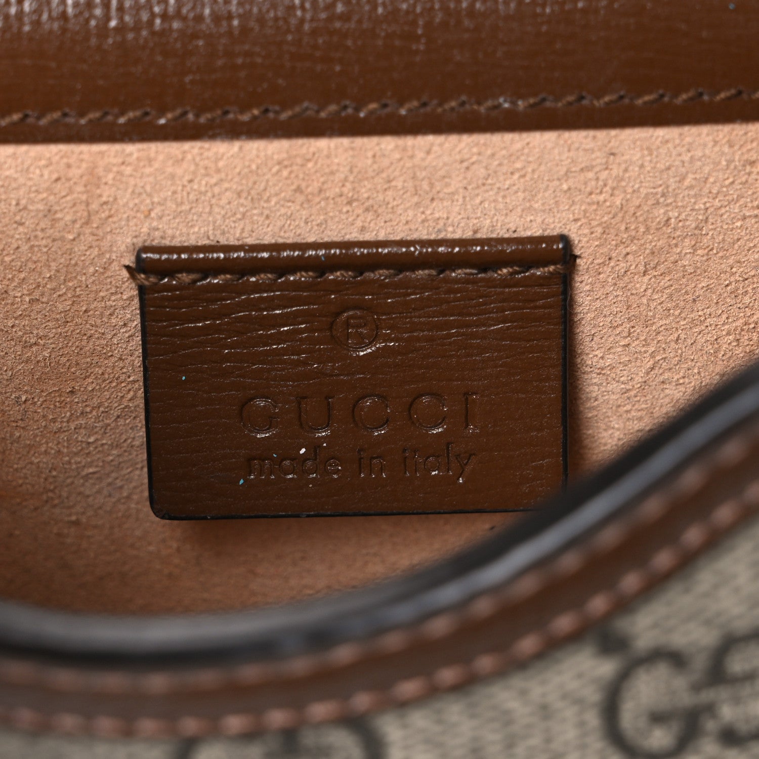 Gucci GG Supreme Monogram Mini Horsebit 1955 Crossbody Bag Beige Brown Sugar 6 of 12