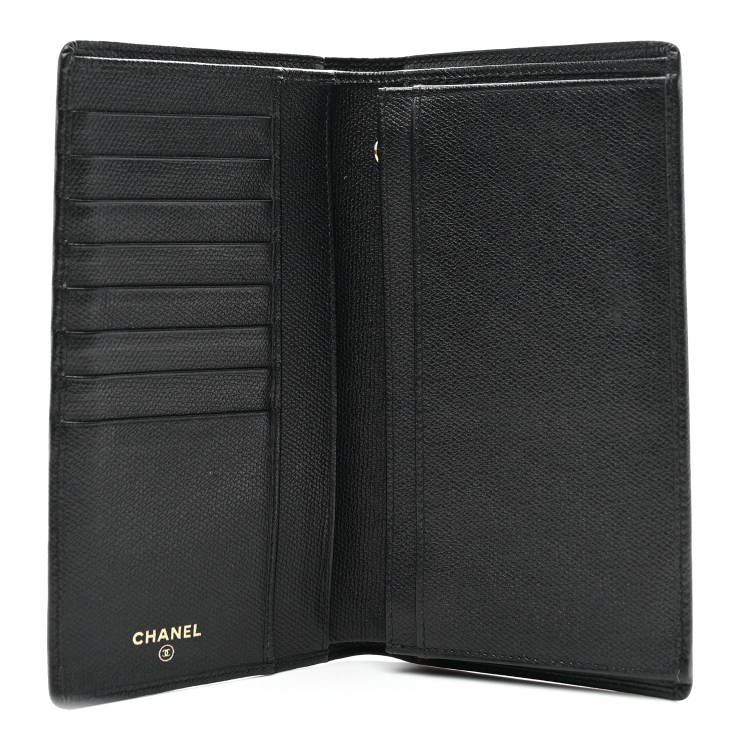 Chanel Grained Calfskin CC Button Yen Wallet Black 5 of 8
