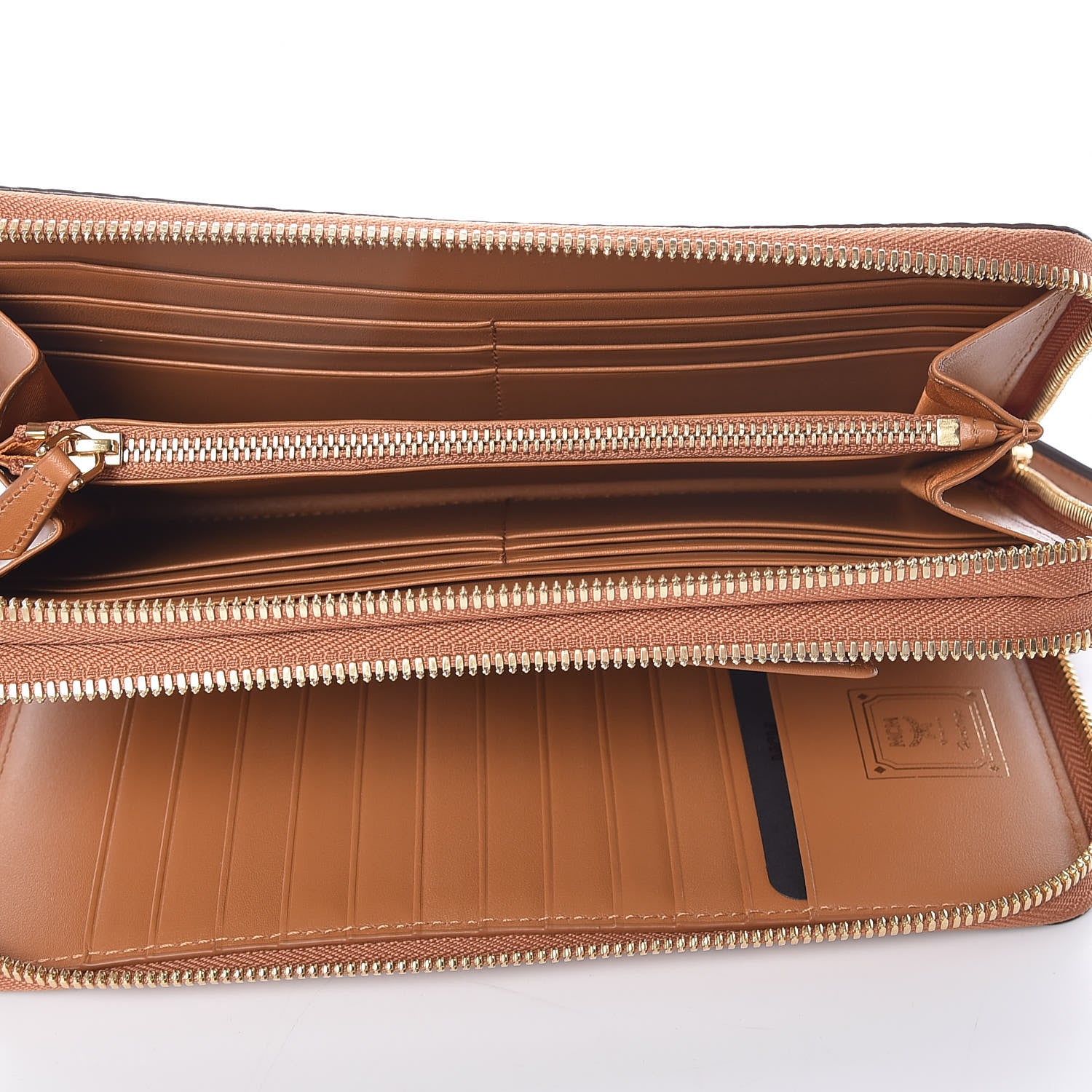 MCM Visetos Double Zip Around Organizer Wallet Cognac 5 of 10