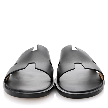 Hermes Calfskin Mens Izmir Sandals 44 Black 3 of 10