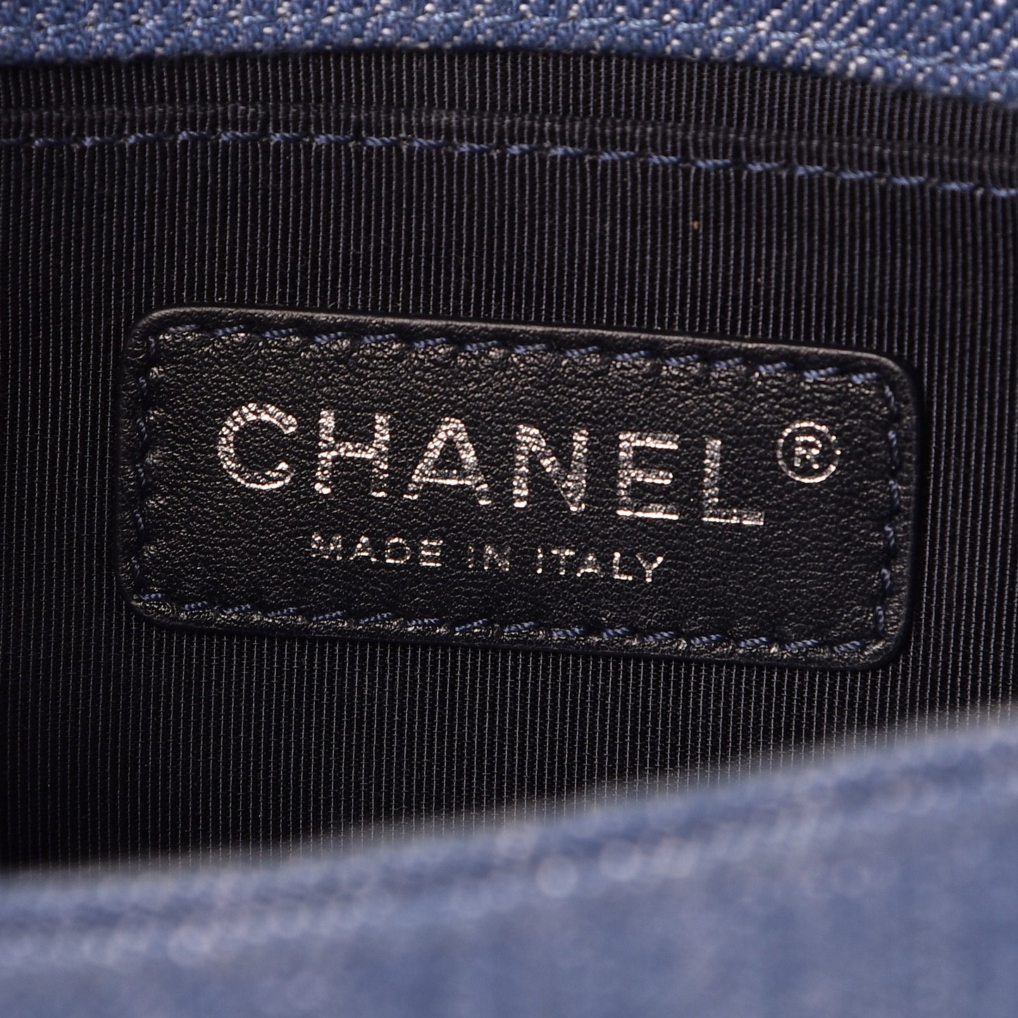 Denim Chevron Small Boy Flap Light Blue