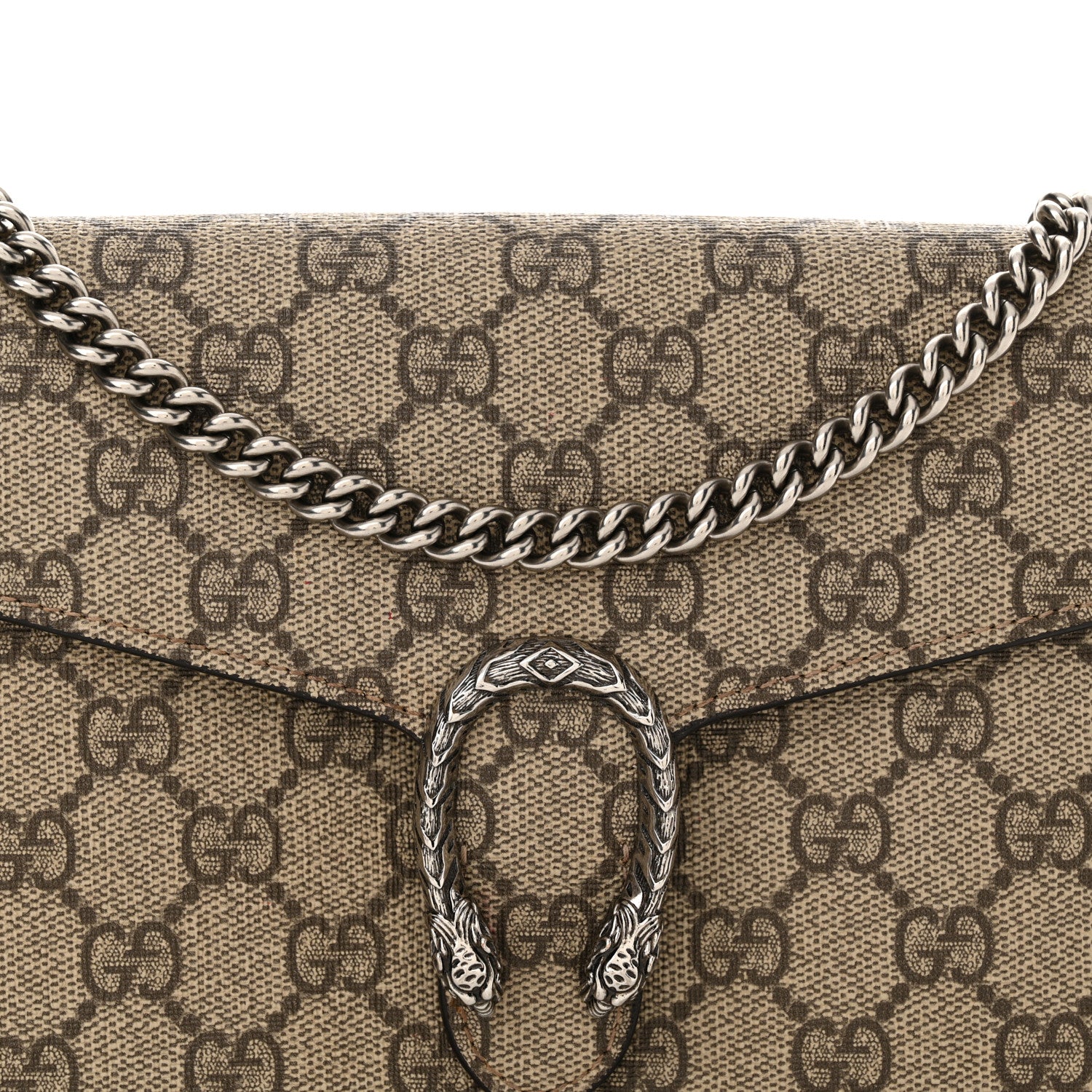 Gucci GG Supreme Monogram Mini Dionysus Chain Wallet Beige Taupe 8 of 13