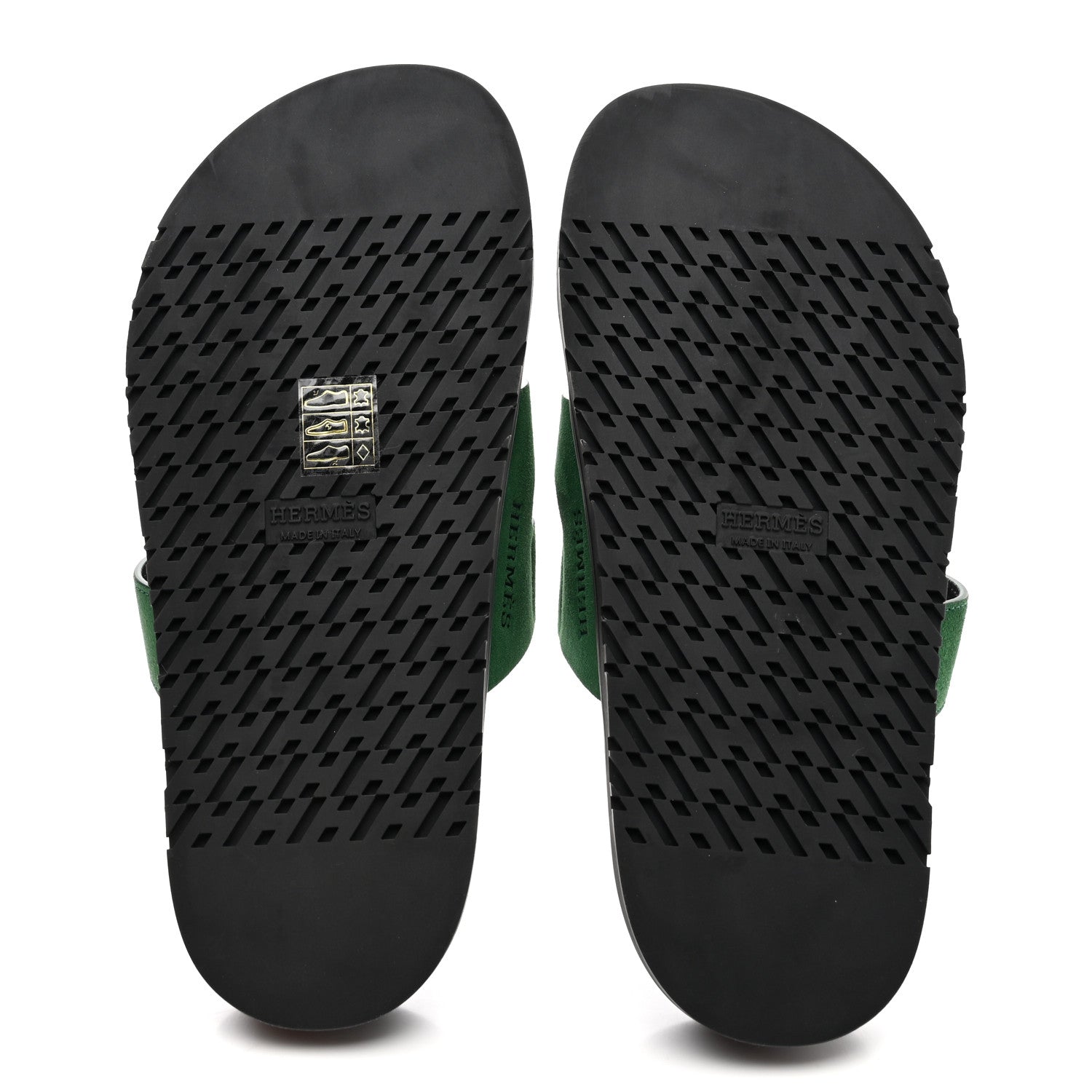Hermes Suede Goatskin Womens Chypre Sandals 35.5 Vert Electrique 5 of 10