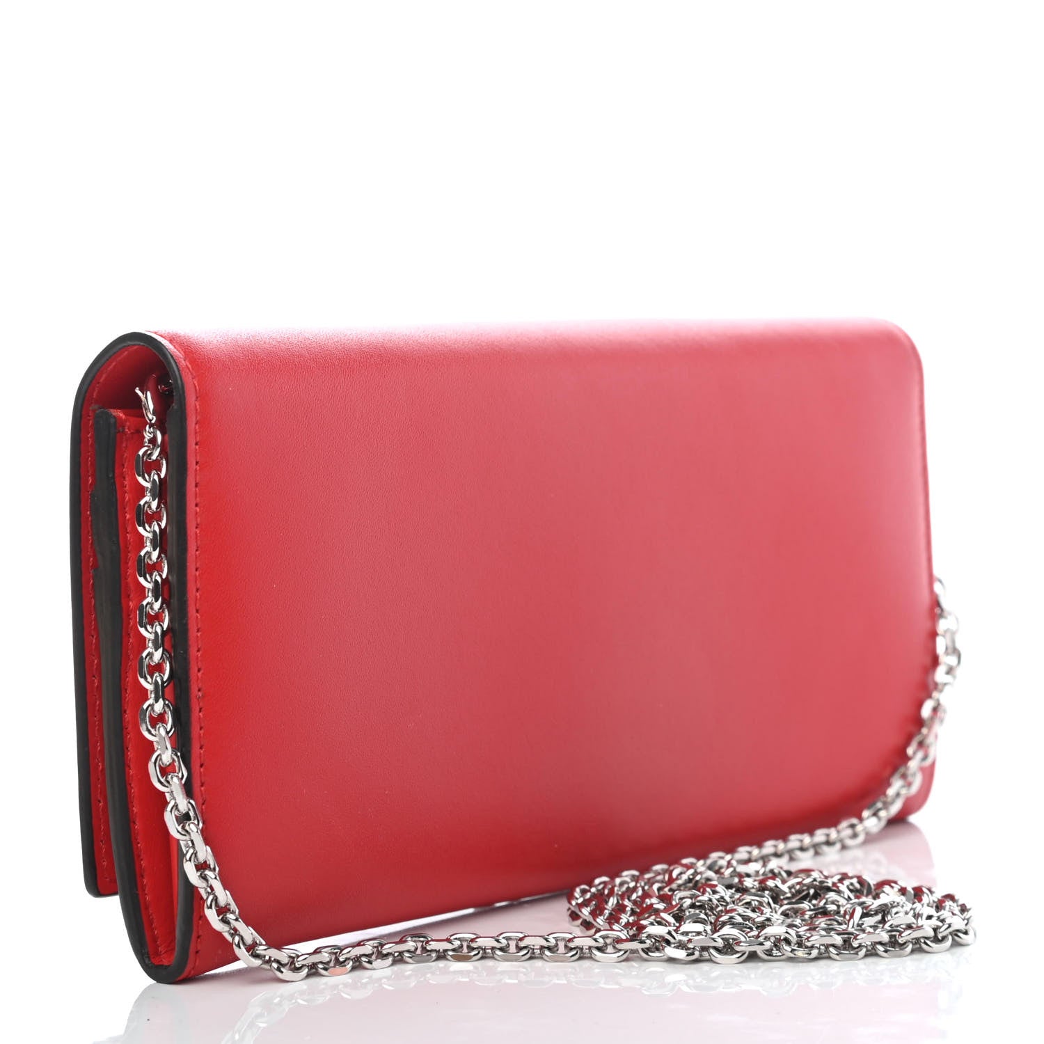 Fendi Vitello Liberty Century Lucido By The Way Continental Wallet On Chain Rosso 3 of 8