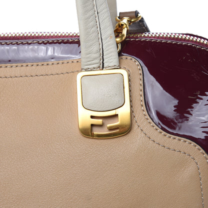 Fendi Calfskin Patent Small Chameleon Tote Cognac Bordeaux 16 of 16