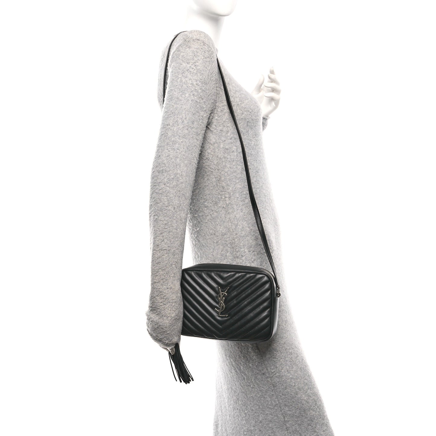 Calfskin Matelasse Monogram Lou Camera Bag Black