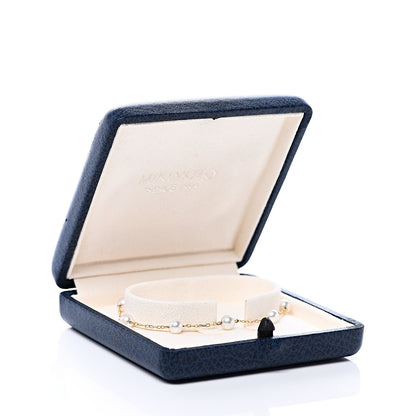 Mikimoto 18K Yellow Gold 5mm Akoya Cultured Pearl Station Bracelet 5 of 5