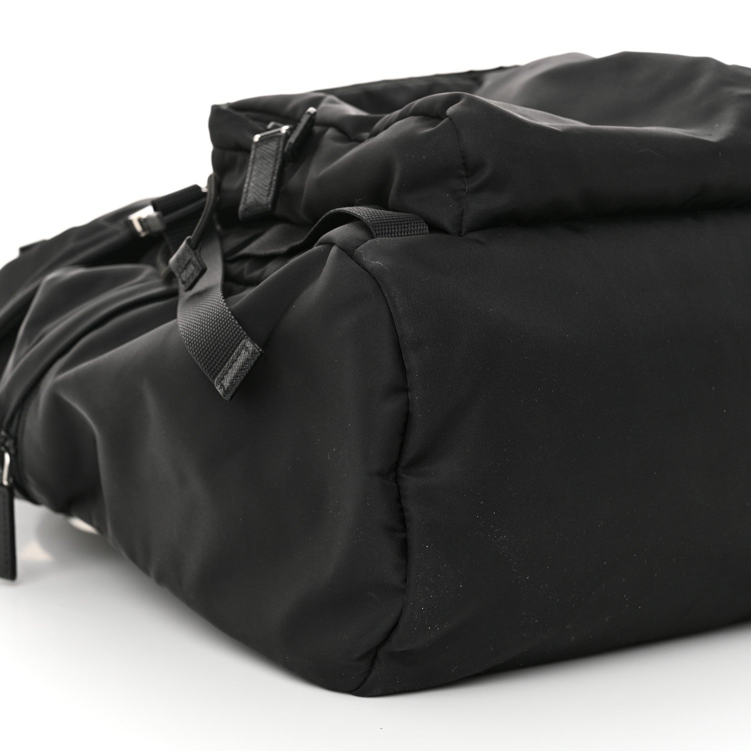 Prada Re-Nylon Saffiano Logo Double Buckle Backpack Black 8 of 12