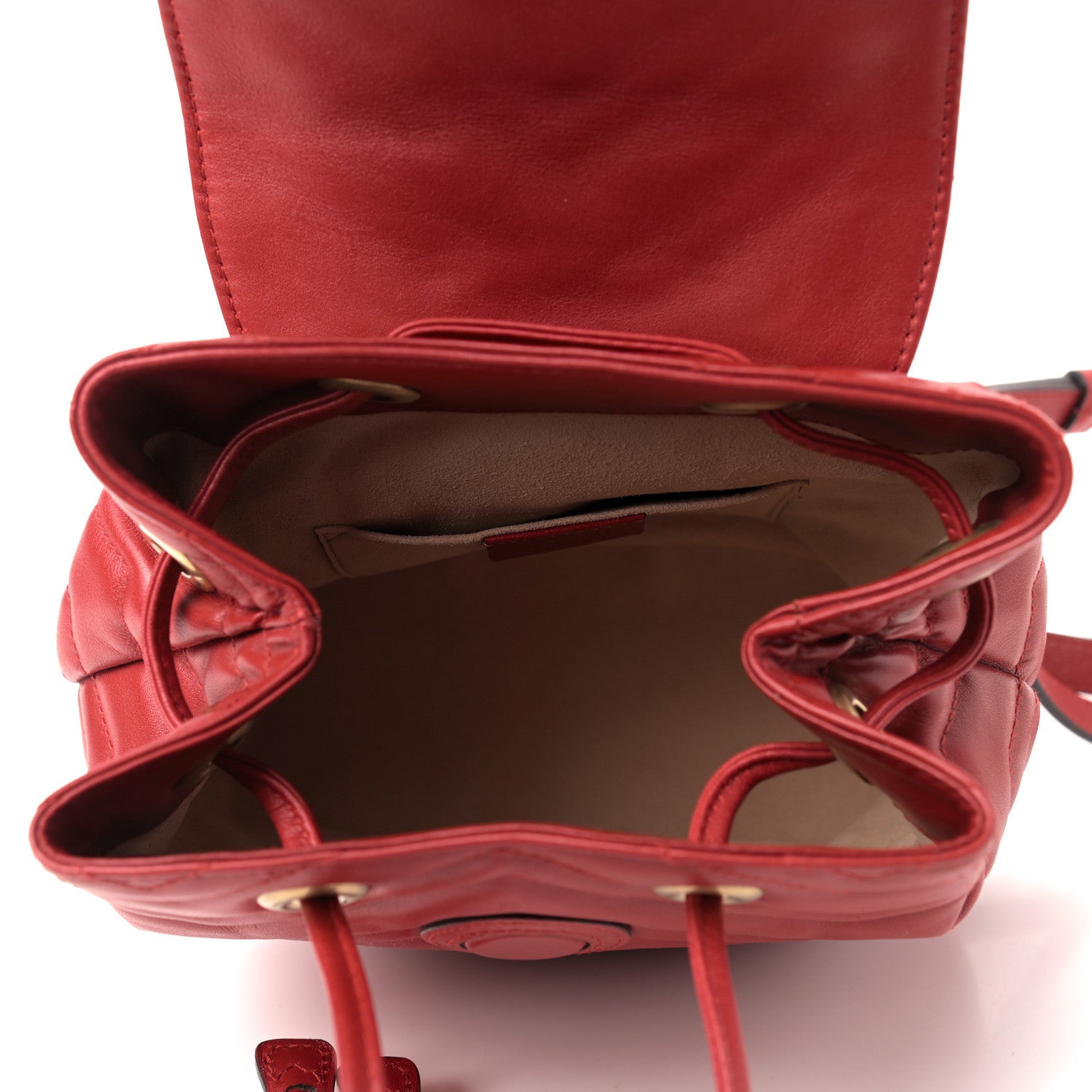 Gucci Calfskin Matelasse GG Marmont Flap Backpack Hibiscus Red 4 of 9