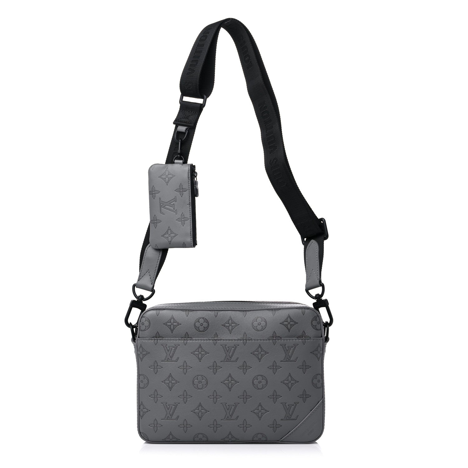Louis Vuitton Calfskin Monogram Shadow Duo Messenger Anthracite Gray 1 of 10