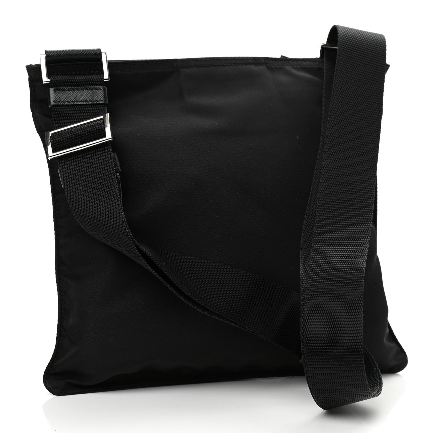 Nylon Vela Flat Messenger Bag Black