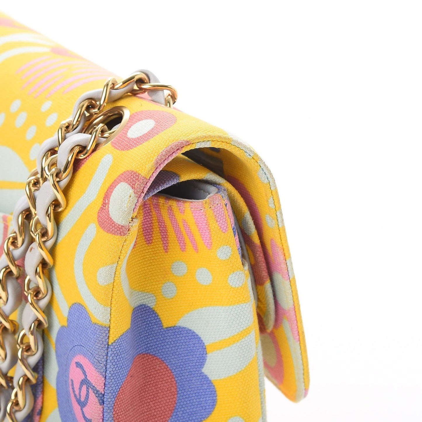 Canvas Printed Medium Double Flap Multicolor