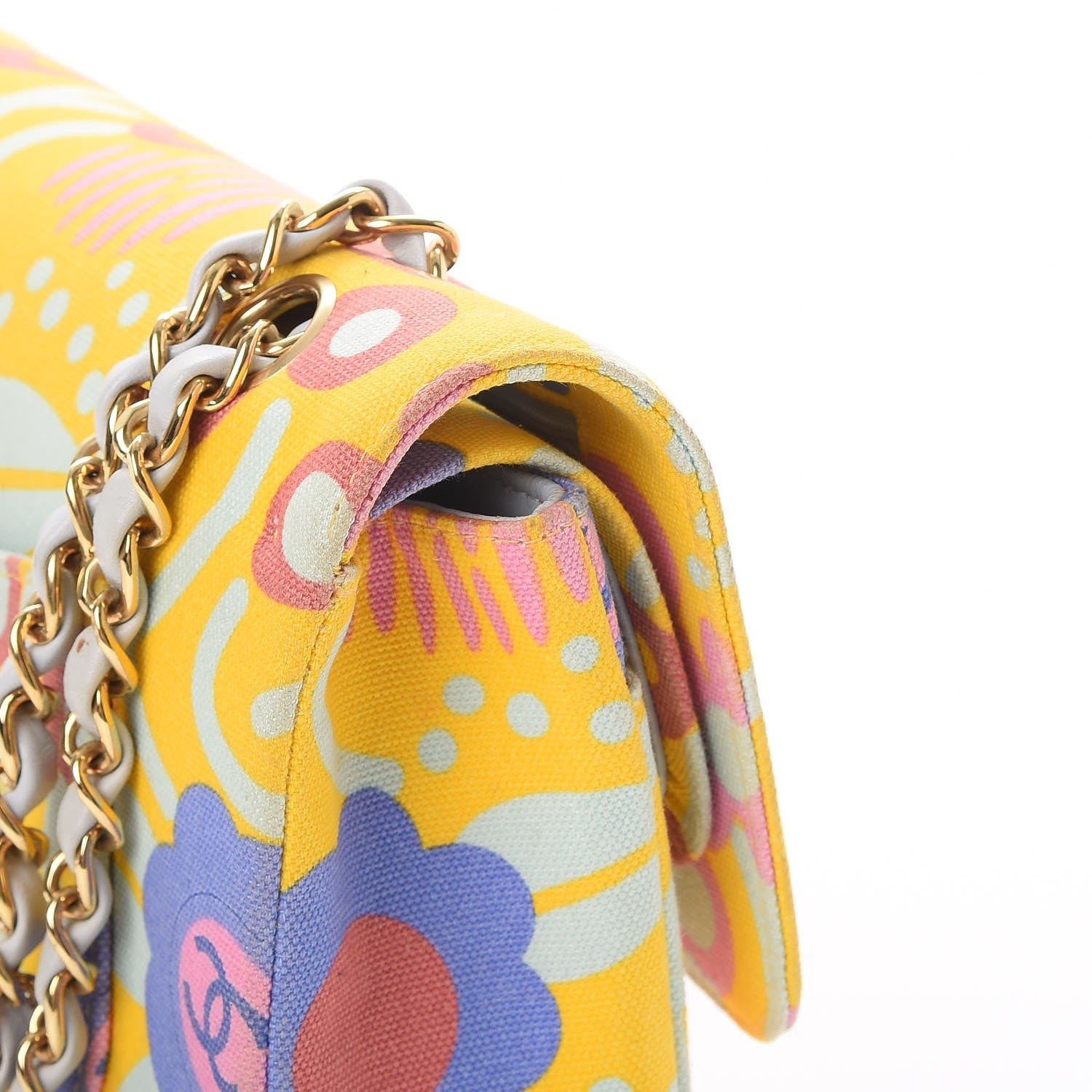 Chanel Canvas Printed Medium Double Flap Multicolor 12 of 15