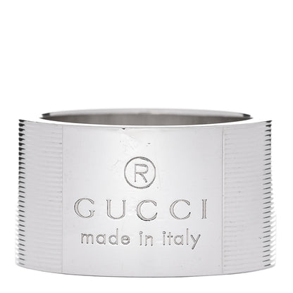 Gucci Sterling Silver 12mm Trademark Wide Band Ring 54 7 1 of 6
